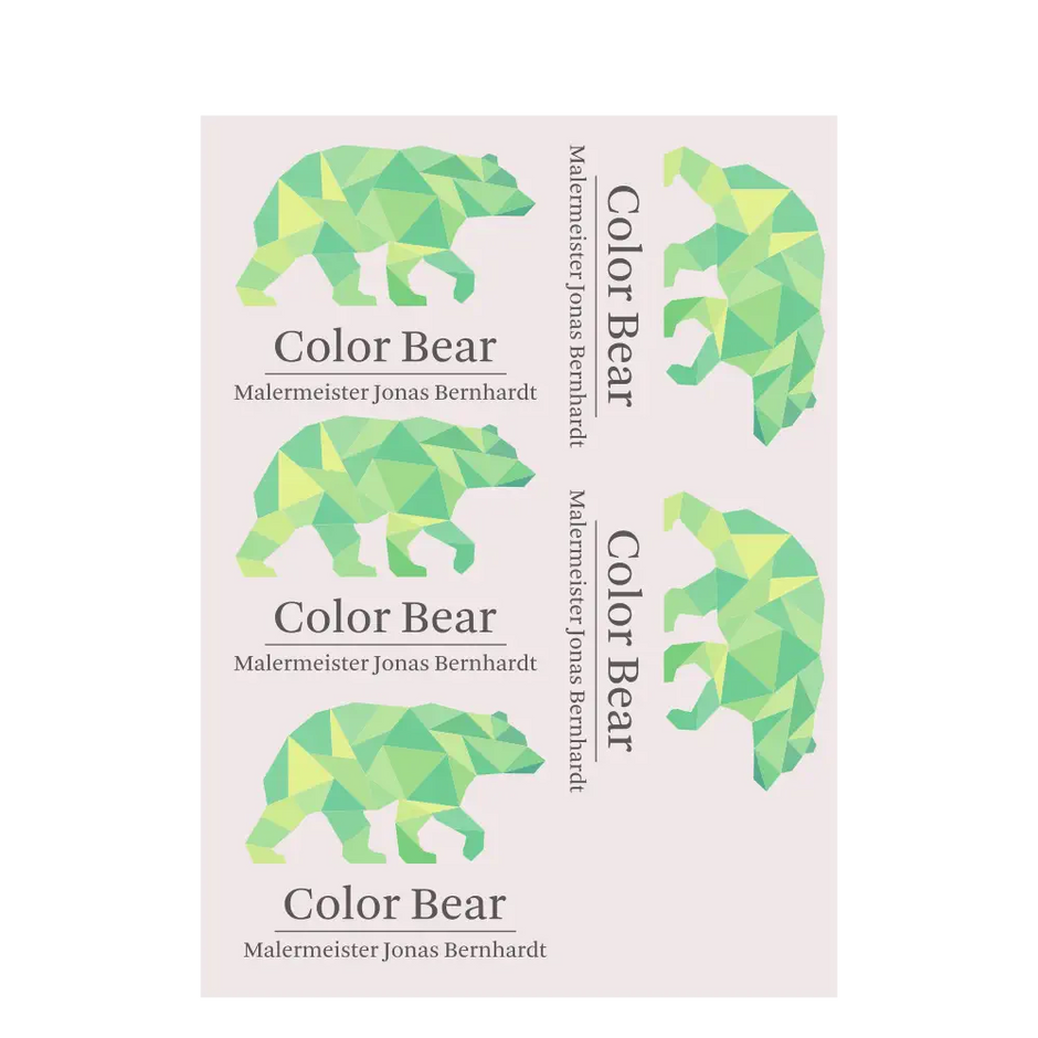 Color Bear Sticker  5x4,28cm (Din A4 Blatt )