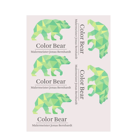 Color Bear Sticker  5x4,28cm (Din A4 Blatt )